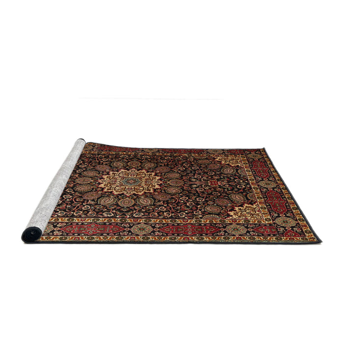 Sideview of Machine Washable Traditional Night Red Rug, wshtr1912