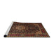 Sideview of Machine Washable Traditional Night Red Rug, wshtr1912