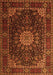 Serging Thickness of Machine Washable Persian Orange Traditional Area Rugs, wshtr1912org