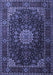 Machine Washable Persian Blue Traditional Rug, wshtr1912blu