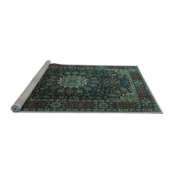 Sideview of Machine Washable Persian Light Blue Traditional Rug, wshtr1912lblu