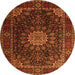 Machine Washable Persian Orange Traditional Area Rugs, wshtr1912org