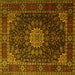 Square Machine Washable Persian Yellow Traditional Rug, wshtr1912yw