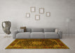 Machine Washable Persian Yellow Traditional Rug in a Living Room, wshtr1912yw