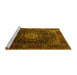 Sideview of Machine Washable Persian Yellow Traditional Rug, wshtr1912yw