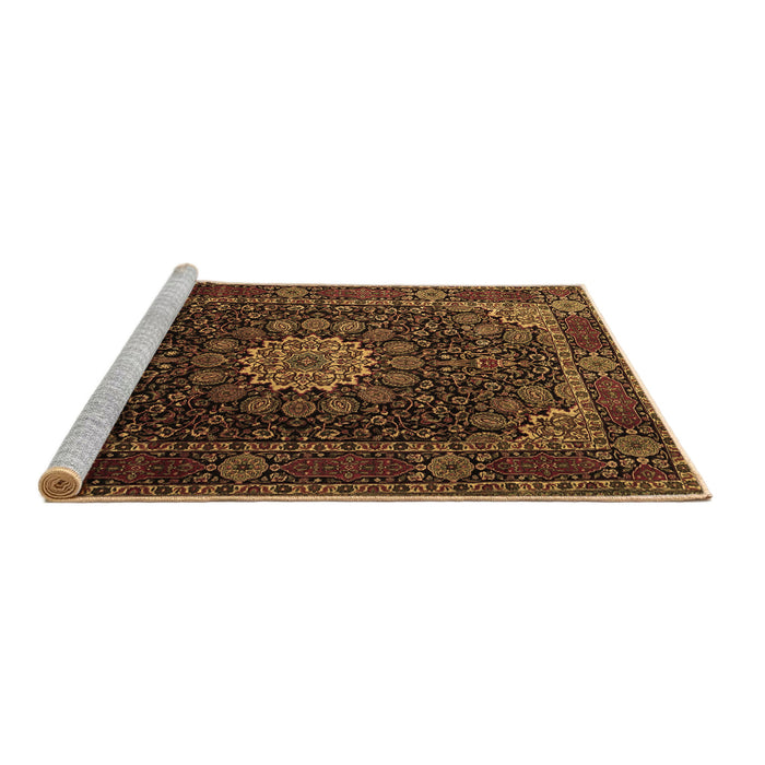 Sideview of Machine Washable Persian Brown Traditional Rug, wshtr1912brn