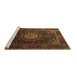 Sideview of Machine Washable Persian Brown Traditional Rug, wshtr1912brn