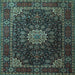 Square Machine Washable Persian Light Blue Traditional Rug, wshtr1912lblu