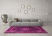 Machine Washable Persian Pink Traditional Rug in a Living Room, wshtr1912pnk