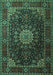 Machine Washable Persian Turquoise Traditional Area Rugs, wshtr1912turq