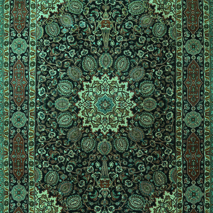 Machine Washable Persian Turquoise Traditional Area Rugs, wshtr1912turq