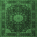 Square Persian Emerald Green Traditional Rug, tr1912emgrn