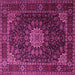 Square Machine Washable Persian Pink Traditional Rug, wshtr1912pnk