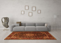 Machine Washable Persian Orange Traditional Rug, wshtr1912org