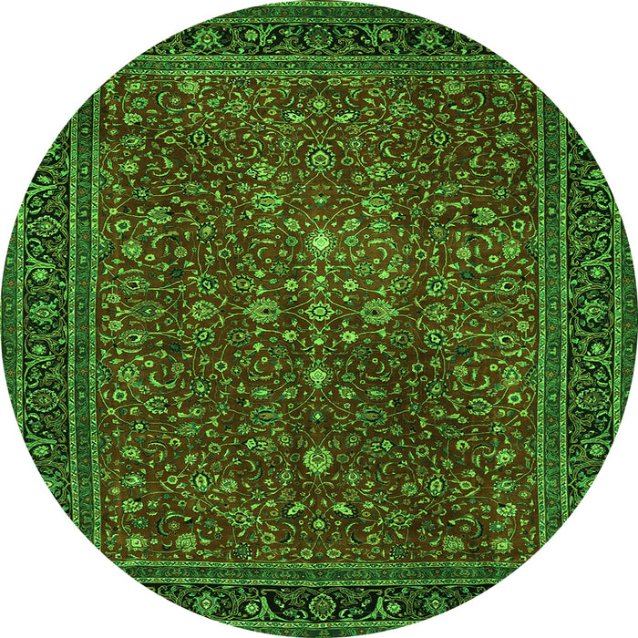 Square Persian Green Traditional Rug, tr1913grn