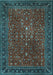 Machine Washable Persian Light Blue Traditional Rug, wshtr1913lblu