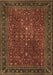 Machine Washable Persian Brown Traditional Rug, wshtr1913brn