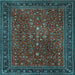 Square Machine Washable Persian Light Blue Traditional Rug, wshtr1913lblu