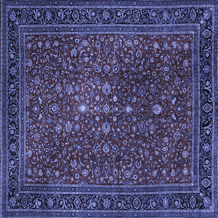 Square Machine Washable Persian Blue Traditional Rug, wshtr1913blu