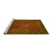 Sideview of Machine Washable Persian Yellow Traditional Rug, wshtr1913yw