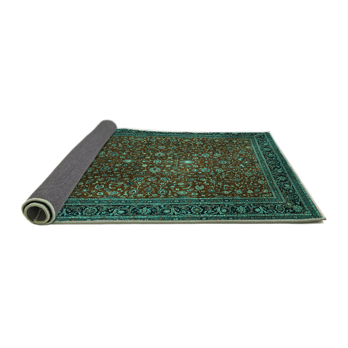Sideview of Persian Turquoise Traditional Rug, tr1913turq