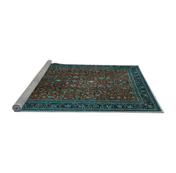 Sideview of Machine Washable Persian Light Blue Traditional Rug, wshtr1913lblu