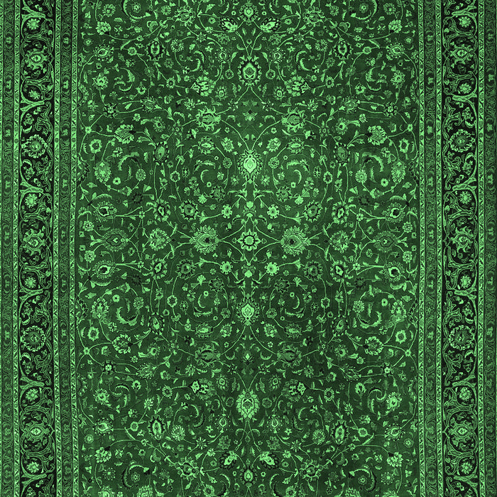 Machine Washable Persian Emerald Green Traditional Area Rugs, wshtr1913emgrn