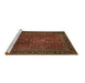 Sideview of Machine Washable Persian Brown Traditional Rug, wshtr1913brn