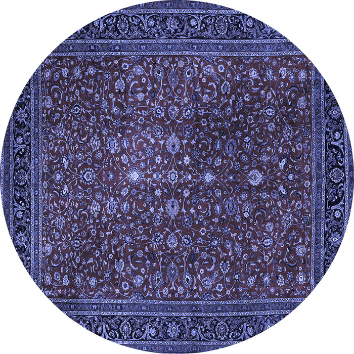 Round Persian Blue Traditional Rug, tr1913blu