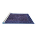 Sideview of Machine Washable Persian Blue Traditional Rug, wshtr1913blu