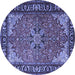 Round Persian Blue Traditional Rug, tr1914blu