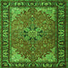 Round Machine Washable Persian Green Traditional Area Rugs, wshtr1914grn