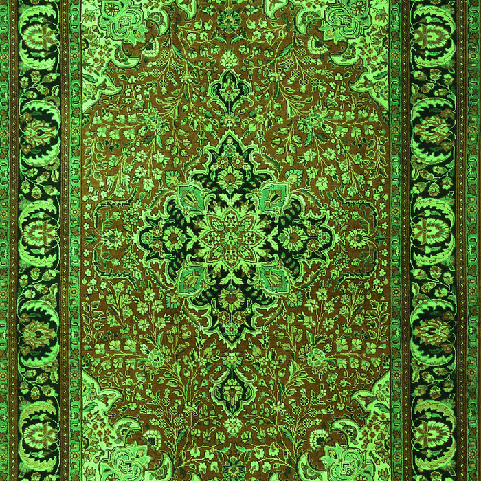 Serging Thickness of Machine Washable Persian Green Traditional Area Rugs, wshtr1914grn