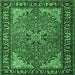 Square Machine Washable Persian Emerald Green Traditional Area Rugs, wshtr1914emgrn