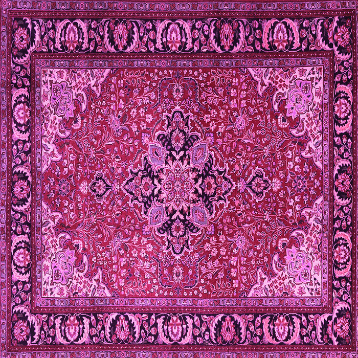 Square Machine Washable Persian Pink Traditional Rug, wshtr1914pnk