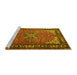 Sideview of Machine Washable Persian Yellow Traditional Rug, wshtr1914yw