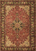 Machine Washable Persian Brown Traditional Rug, wshtr1914brn