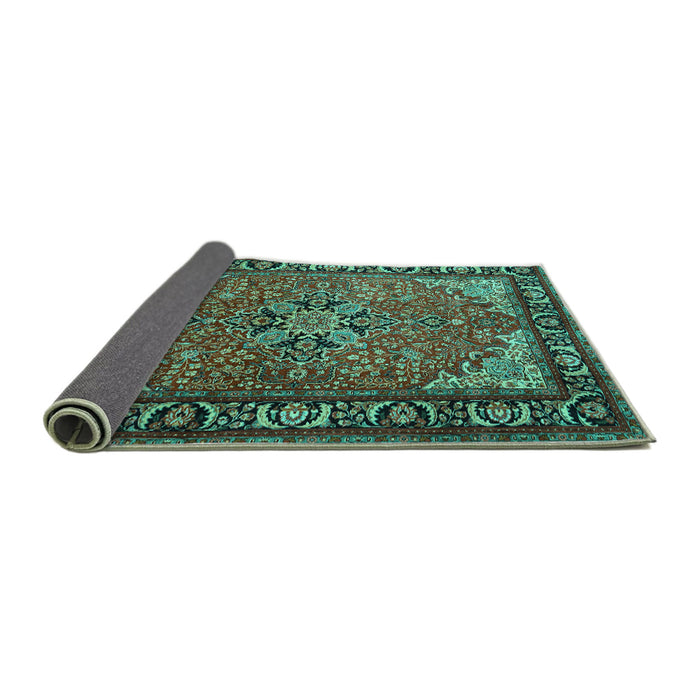 Sideview of Persian Turquoise Traditional Rug, tr1914turq