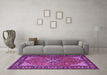 Machine Washable Persian Purple Traditional Area Rugs in a Living Room, wshtr1914pur