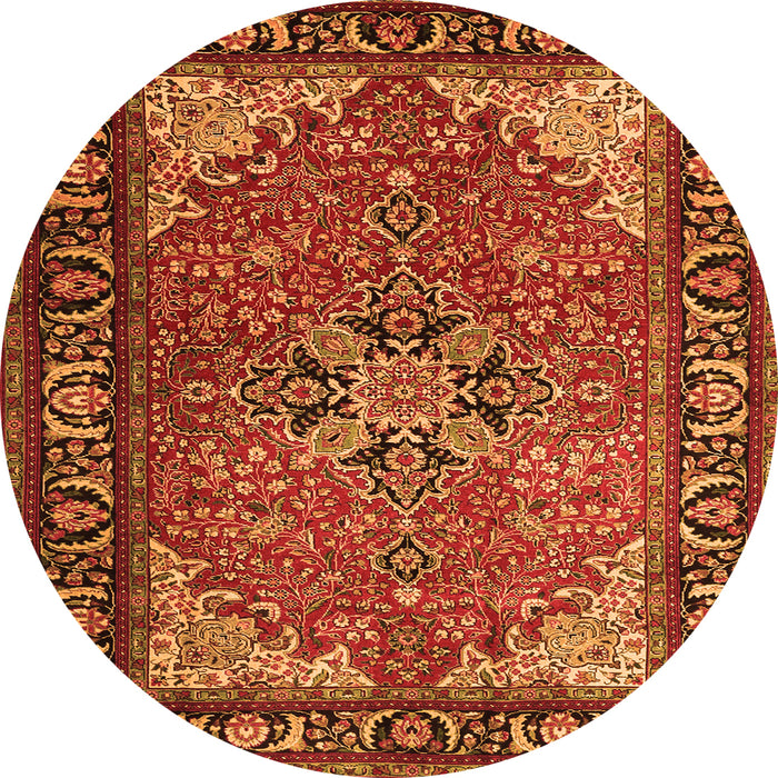 Square Persian Orange Traditional Rug, tr1914org
