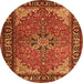 Square Persian Orange Traditional Rug, tr1914org