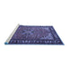 Sideview of Machine Washable Persian Blue Traditional Rug, wshtr1914blu