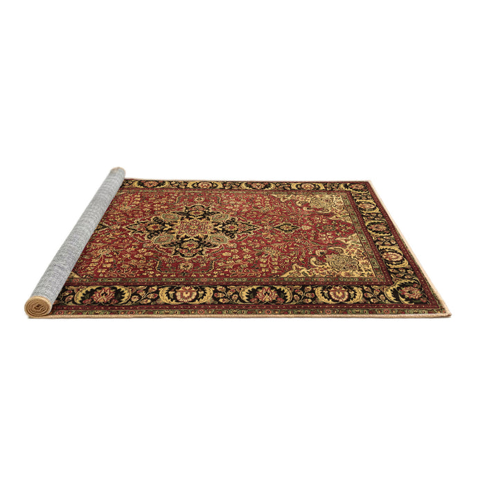 Sideview of Machine Washable Persian Brown Traditional Rug, wshtr1914brn