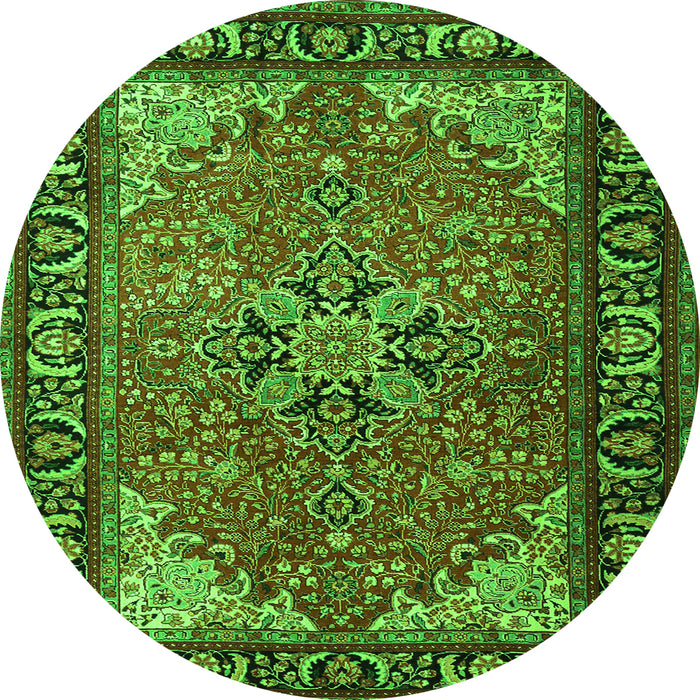 Square Persian Green Traditional Rug, tr1914grn