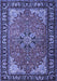 Machine Washable Persian Blue Traditional Rug, wshtr1914blu