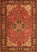 Serging Thickness of Machine Washable Persian Orange Traditional Area Rugs, wshtr1914org