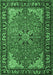 Machine Washable Persian Emerald Green Traditional Area Rugs, wshtr1914emgrn