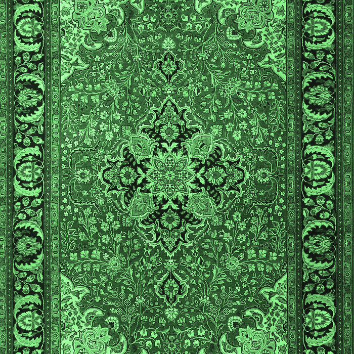 Machine Washable Persian Emerald Green Traditional Area Rugs, wshtr1914emgrn