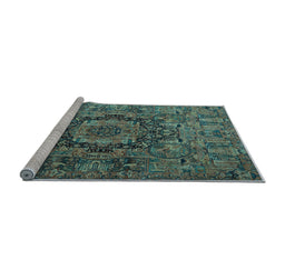 Sideview of Machine Washable Animal Light Blue Traditional Rug, wshtr1915lblu