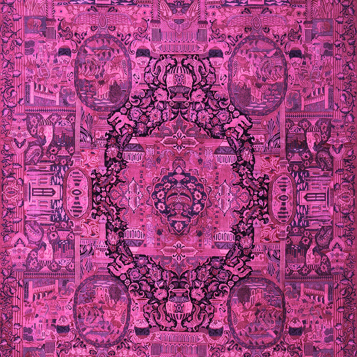 Machine Washable Animal Pink Traditional Rug, wshtr1915pnk